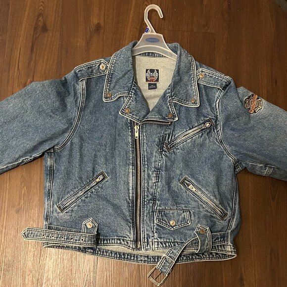 Men's Made in USA; Harley Davidson “Biker Blues” Jean Bomber Jacket- Size 2 XL - Picture 4 of 16